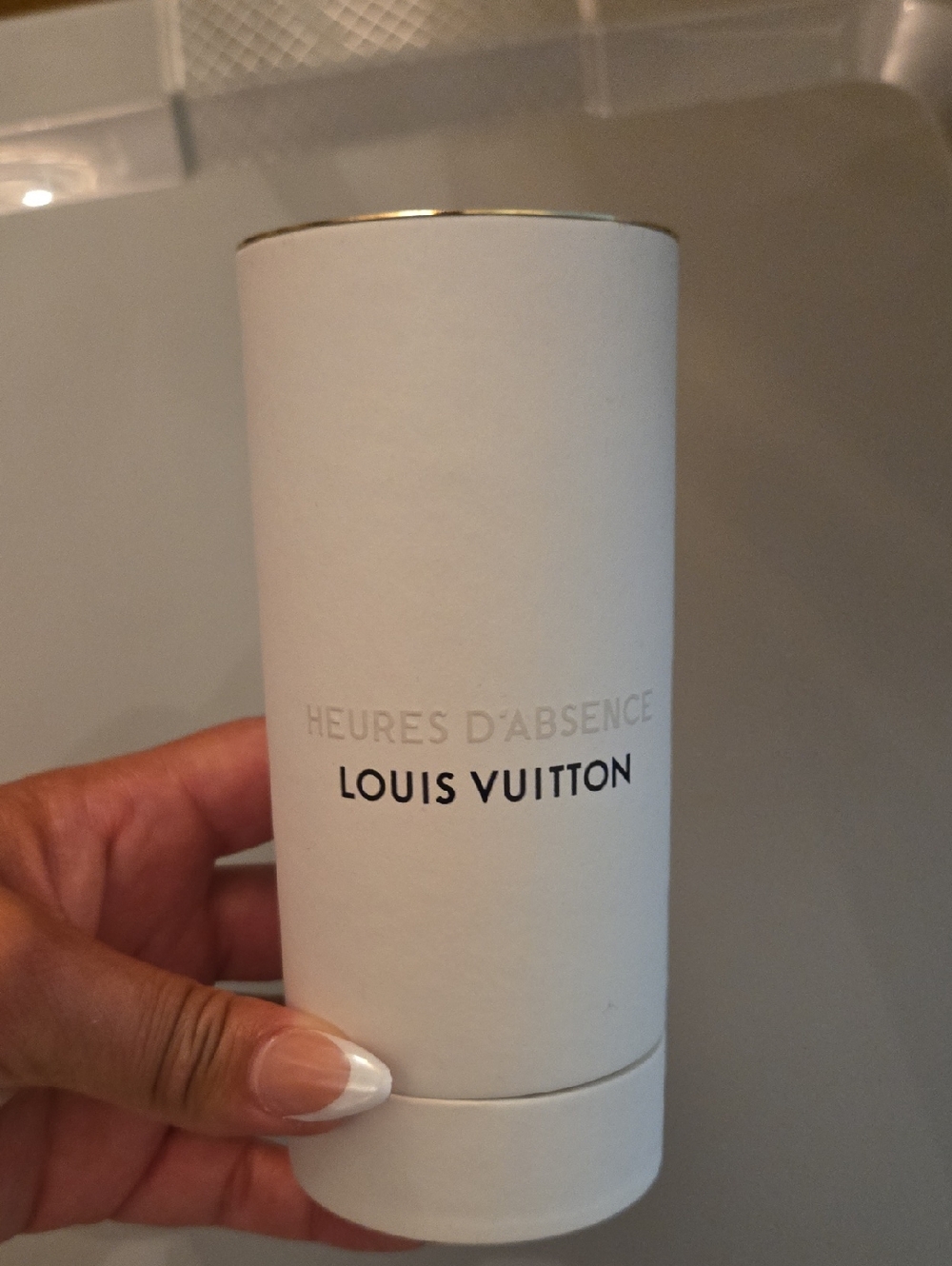 Louis Vuitton White and Gold Heures d'Absence Fragrance Tube
